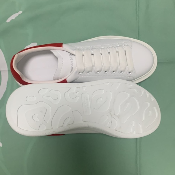 Alexander McQueen White and Red Sneakers - Picture 3 of 5